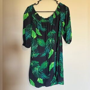 Old Navy Tropical Leaf Print Dress Size Large